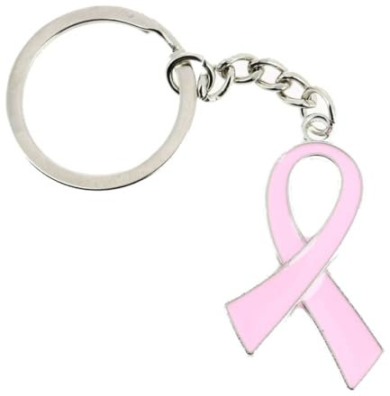 CLJ - Porte-clés Ruban Rose - Cancer du Sein - Octobre Rose - Engagés
