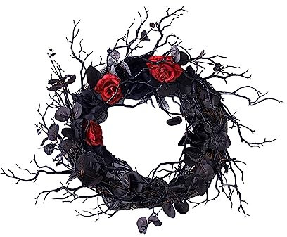 Sunfashion Osterhasen Basteln mit Kunststoffzweigen synthetischen Blumen. Wunderschöner dekorativer Blumenkranz Osterkorb Befüllt Erwachsene (Black, One Size)