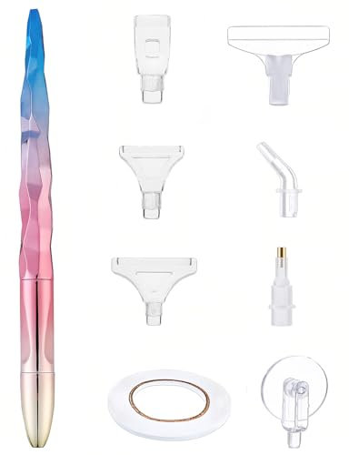KGDUYC juego de 9 piezas Bolígrafo Pintura Diamond Diamante de Pintura Herramientas Diy Kit Bolígrafos Resina 5d Accessories Diamond Painting Stitch Para Adultos o Niños Incluir Puntas Repuesto