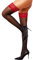 RSLOVE Calze autoreggenti sexy da donna, calze autoreggenti in silicone antiscivolo, Nero e rosso, Taglia unica