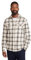 Mountain Warehouse Trace Mens Flannel Long Sleeve Shirt - Lightweight & Breathable Casual Checks Shirt in 100% Cotton with Buttoned Front Pockets - for Travel & Walking Off White 2XL