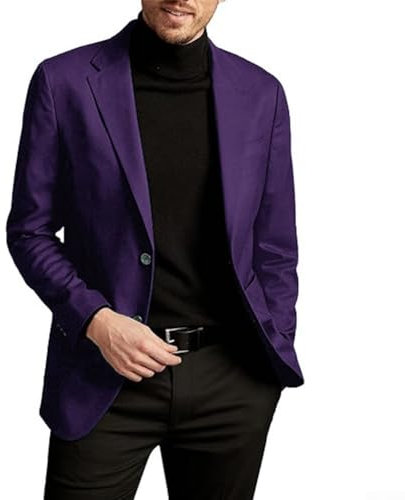 Elegante blazer casual da uomo, per riunioni di lavoro o eventi speciali (M viola)