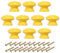 PATIKIL 1-3/8 Inch Round Yellow Wood Drawer Knobs, 10 Pack with Screws