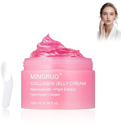 MINGRUO Crema di gelatina collagene, Crema Gelatinosa al Collagene, idratante anti-invecchiamento dalla, Collagen Jelly Cream per il viso, Crema Viso Al Collagene per Donne