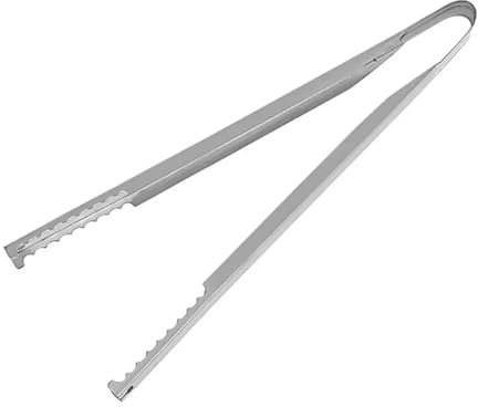 Pince à feu, Pince à grillades, Pince à Charbon de Bois, Pince pour feu de Charbon, Pince à Bois pour Foyer, Camping, Barbecue, cheminée, feu de Joie (Argent)