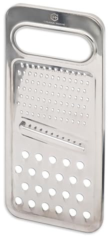 GRANA HOME Flache Edelstahl-Reibe 24 x 10cm – Vielseitige, robuste Küchenreibe für Gemüse, Obst, Käse & mehr