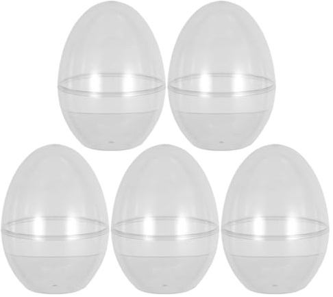 Iplusmile 5 StüCk Durchsichtige BefüLlbare Plastikeier Transparentes Ei Zum BefüLlen FüR Osterpartygeschenk Diy Dekoration Wiederverwendbare Kunststoff Kugeln 4.72X3.54In FüR Ostereiersuche