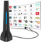 Freeview Digital Indoor Tv Aerial, Smart Tv Antenna Indoor, High Gain Portable Ariel for 4K Hdtv Usb Tv Tuner/Dvb-T Television/Dab Radio/Sd - With Magnetic Base, Black