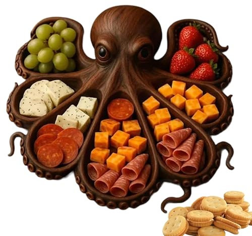 Bandeja de embutidos - tabla de queso de madera, bandeja para servir carne y merienda | Bandeja de pastoreo de aperitivo, bandeja antipasto para fiestas, tabla de exhibición rústica, from
