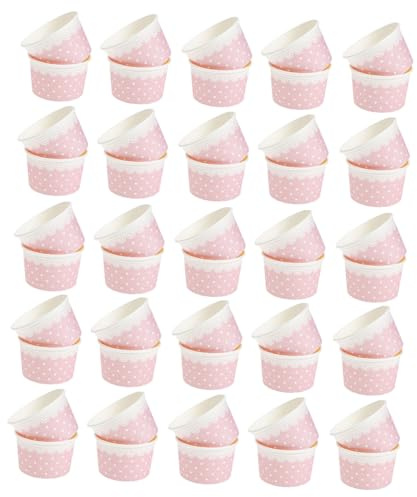 MOLUCKFU Coupes à Dessert En Papier Bol De Glace, Lot De 50 Bols Moyens 200 Ml, Papier Épaissi, Jetables, Usage Multiple Pour Glace, Mousse, Yaourt, Fêtes, Restaurants Et Maison