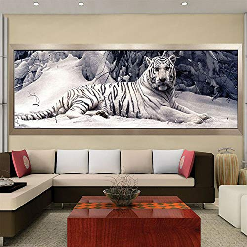 Adult 1000 Piece Puzzle Suitable for Snow White Tiger Painting Art Crafts Suitable for Home Wall Decoration Gifts 38x52cm
