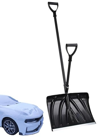 Schneeschaufel | zerlegbar, rutschfest, breit, Schneeschaufel mit D-Griff, für Bordsteinkante im Freien, Auto, Haus, Garage, Hof, Garten, Winter, kalt