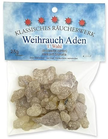 25g Weihrauch Aden – Boswellia carteri (1. Wahl) – Naturbelassenes reines Räucherwerk für Meditation, Ruhe & Reinigung