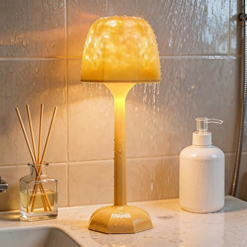 IHALO Waterproof SPA Duschlampe, Badezimmer Lichtprojektor mit 16 Farben Nordlicht, Wiederaufladbares LED Tischleuchte mit Touch & Fernbedienung für Bathroom und Badewannen, Ambientelicht Zimmer Deko