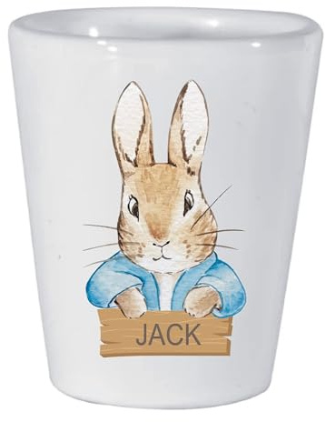 Personalised Classic Rabbit Egg Cup – Custom Name Blue or Pink Bunny Egg Holder – Unique Breakfast Egg Cup for Kids – Personalised Easter Gift, Baby Keepsake, Christening or Birthday Gift