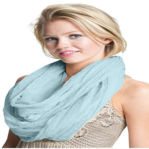 CJ Apparel Denim Blue Nepalese Mobius Infinity Scarf Snood Cowl Circular Tube Eternity Shawl Pashmina Hand Made in Nepal