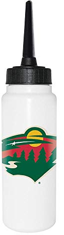Sherwood NHL Trinkflasche 1000 ml, Minnesota Wilds, Eishockey Trinkflasche, Sportflasche mit NHL Club Logo, biegsamer Silikon-Trinkhalm