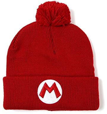 Super Mario Bros Rot Knit Hat Beanie - Nintendo Spielzeug, Ausflug, Einfarbig (Getaway Solids), Einheitsgröße