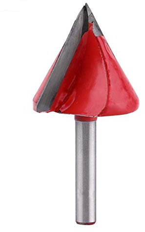 Akozon 1pc 3D V forma molienda madera cortador cuchillo CNC Router Bit 6mm Eje (6 * 32mm*60°)