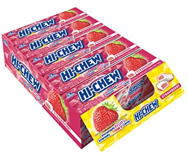 HI-CHEW Bonbons à Mâcher Saveur Fraise 15 Étuis X 50 g
