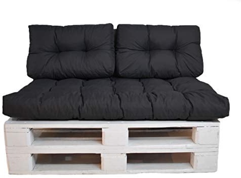 Mayaadi Home Palettenkissen Rückenkissen Euro Paletten Palettenauflage MH-DA-02 Schwarz 60x40x10/20 cm