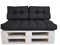 Mayaadi Home Palettenkissen Rückenkissen Euro Paletten Palettenauflage MH-DA-02 Schwarz 60x40x10/20 cm