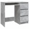 vidaXL Schreibtisch mit 3 Schubladen Computertisch Bürotisch Arbeitstisch Laptoptisch PC Tisch Büromöbel Betongrau 90x45x76cm Holzwerkstoff