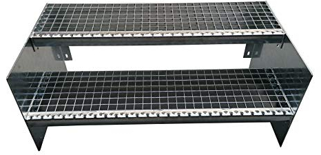 Menovus Gitterrost Stahltreppe 2 Stufig 1000 mm breit
