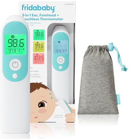 Frida Baby Thermometer, 3-in-1 Infrared Thermometer for Ear, Forehead & Touchless, Fever Thermometer for Baby, Infants, Toddlers, Kids & Adults