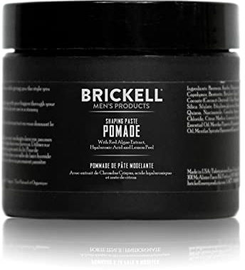 Brickell Herren Shaping Paste Pomade für Männer, ganz natürlich, Texturierende Wachs Pomade, 59 mL, Scented