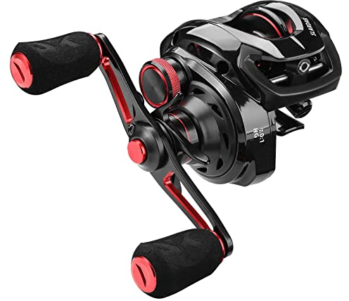 Seaknight SLARDAR Baitcasting Angelrolle Süßwasser 10 + 1 geschirmte Kugellager 7,0:1 Hochgeschwindigkeits Rolle Glatte Rollen Karpfen Angeln Kohlefaser max 18LB (7.0:1 Rechter Griff/Max 18LB)