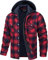TACVASEN Herren Warm Baumwollhemd Long Sleeve Hoodie Dicken Hemd Wattiert Trachtenhemd Holzfällerjacke, Rot, S