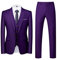 Allthemen Abiti da Uomo 3 Pezzi Regular Fit Abito da Cerimonia Formale Abito da Lavoro con Un Bottone Viola L