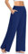 Cegerne Damen Palazzo High Waist Haremshose Yogahose Stretch Stoffhose Weite Jogginghose Sport Activewear Hose Traniningshose mit Schlitz, Navy Blue01, XXL
