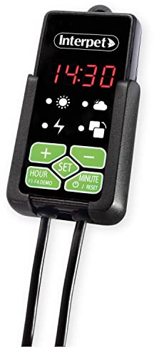 Interpet Digitaler Controller für Eco-Max LED-Beleuchtung, 24-Stunden-Digitaluhr-Anzeige, Helligkeitssteuerung, Sonnenaufgang, Sonnenuntergang, Cloud-Funktionen, passend für Eco-Max LED-Licht, Schwarz