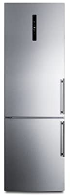Summit Appliance FFBF249SS2LHD 24 Wide Bottom Freezer Refrigerator; Stainless Steel Doors; 10.6 cu.ft Capacity; Open Door Alarm; Digital Thermostats; Frost-Free/Automatic, Child Lock