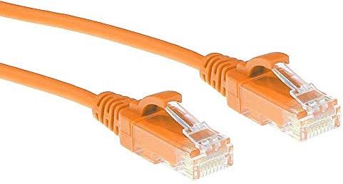 ACT CAT6 Netzwerkkabel, U/UTP LSZH LAN Kabel Dünn 3.8mm Slimline, Flexibles Snagless Ethernet Kabel mit RJ45 Stecker, für den Einsatz in Datenzentren, 2 Meter, Orange– DC9102