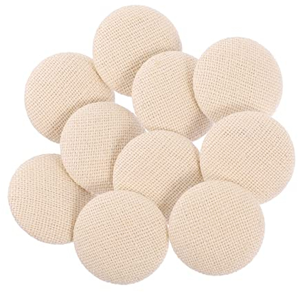 GALPADA 10 Stücke Leinenumwickelte Knöpfe Knöpfe Zum Basteln Tuxedoknöpfe Metallknöpfe Botones para Stoffbezogene Knöpfe Kinder DIY Handwerksknöpfe Leinen Metall E280 Beige Schmuck