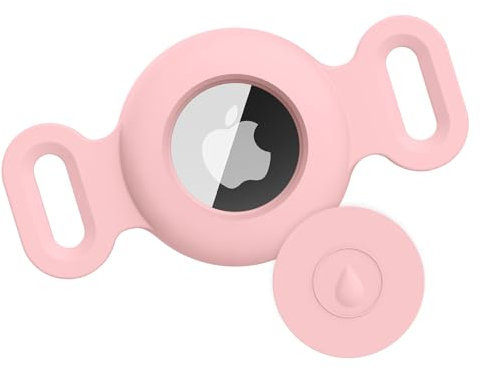Vancle Airtag Étuis Collier pour Chien et Chat, Coque en Silicone Étanche pour Apple AirTag GPS Finder, 1pc Housse de AirTag Protection pour Pet Colliers de Compagnie Anti-Perte Porte-clés AirTag