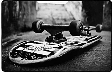 JCAKES Teppich mit Skateboard-Aufdruck, 152,4 x 99,1 cm, weich, für Schlafzimmer, Wohnzimmer