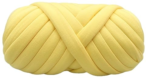 BICI Sperriges Strickgarn, Dicke Wolle Zum Häkeln,100g/250g/500g/1000g Sperrige Armstricken Wolle Super Chunky Garn Sperriges Vorgarn Für Armstricken, Häkeln Filzen, Teppiche Decke (hellgelb,1000g)