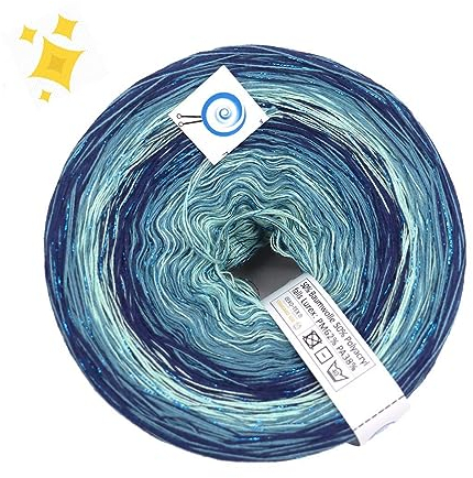 SparWolle Gradient Yarn, Baumwolle-Polyacryl-Mischung, 4-fädig, 2.500 Meter, 667 Gramm, Glitzerfaden, für Stricken und Häkeln