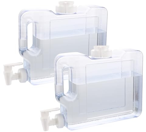 JMIATRY 2 Stück Wasserspender mit Hahn, Getränkespender mit Zapfhahn 3L, Kühlschrank-Wasserspender Plastik für Wein, Eiswasser, Getränke, Trinkwasser im Freien