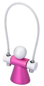 TROIKA Schlüsselanhänger LADY Schlüsselhalter Dame pink, hochqualitativer keyring, solides Metall Chrome inkl. Schlüsselringdraht Edelstahl mit Schraubsicherung Geschenkverpackung Original