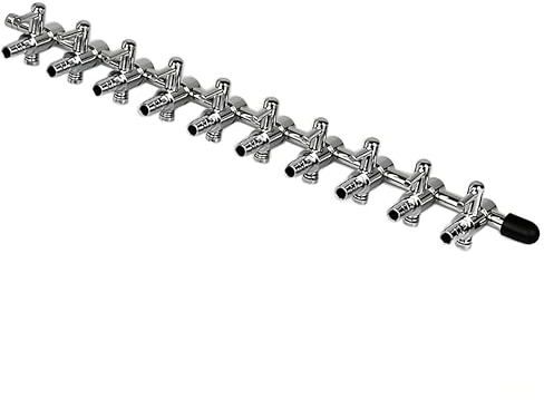 Movoja AQ-Luft Aquarium Luftverteiler | 10 Fach | Stufenlos Regulierbar | Varianten: 2-10fach | Edelstahl | Verteiler Luftstromregler Aquarien