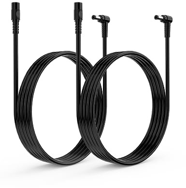 Lonnky 5 m DC Kabel für Überwachungskameras, LED-Leisten, Netzwerkkameras | 5 m 2er-Pack DC Verlängerungskabel, 5,5 x 2,1 mm Hohlstecker, für Überwachungskameras, LED-Leisten, Netzwerkkameras, schwarz