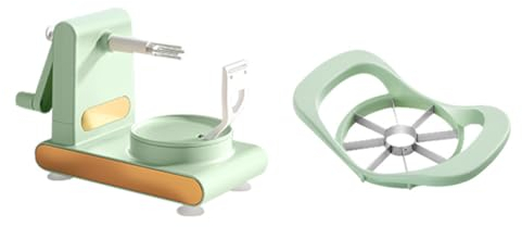 KMOCEPLY Rotary Fast Peeler Stainless Apple Peeler Machine Home Essentials Multi-Fruit Peeler Hand Crank Peeling Artifact Household Peeler for Various Fruits and Vegetables Kitchen Gadget (Green A)