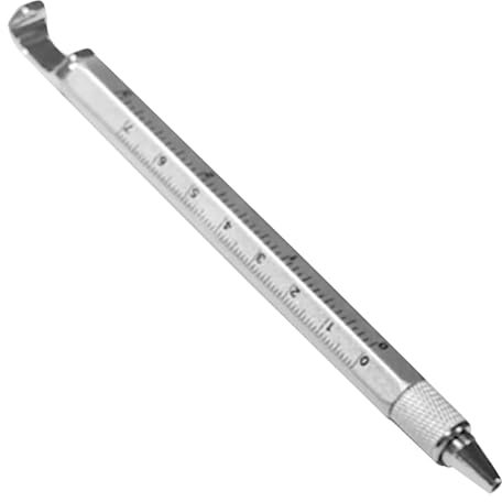 Construction Pen, Pen, Silver Metal Multi-Purpose Pens - Portable Mobile Phone Holder, Multifunctional Tool Pen, Construction Tools, Ballpoint Pen for Men