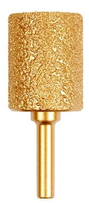 MiJunHD Cabezal de molienda soldado de diamante tipo cilindro de 25 mm, mango redondo de 6 mm, broca de pulido de grano grueso para tallado de piedra de madera, lijado de metal, desbarbado de acero