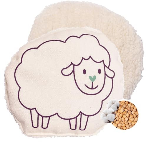 Waschbares Plüsch Kirschkernkissen für Kinder und Babys (Schaf)